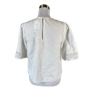 Unisex Sézane - Short-sleeved blouse, size 38 - White (2)