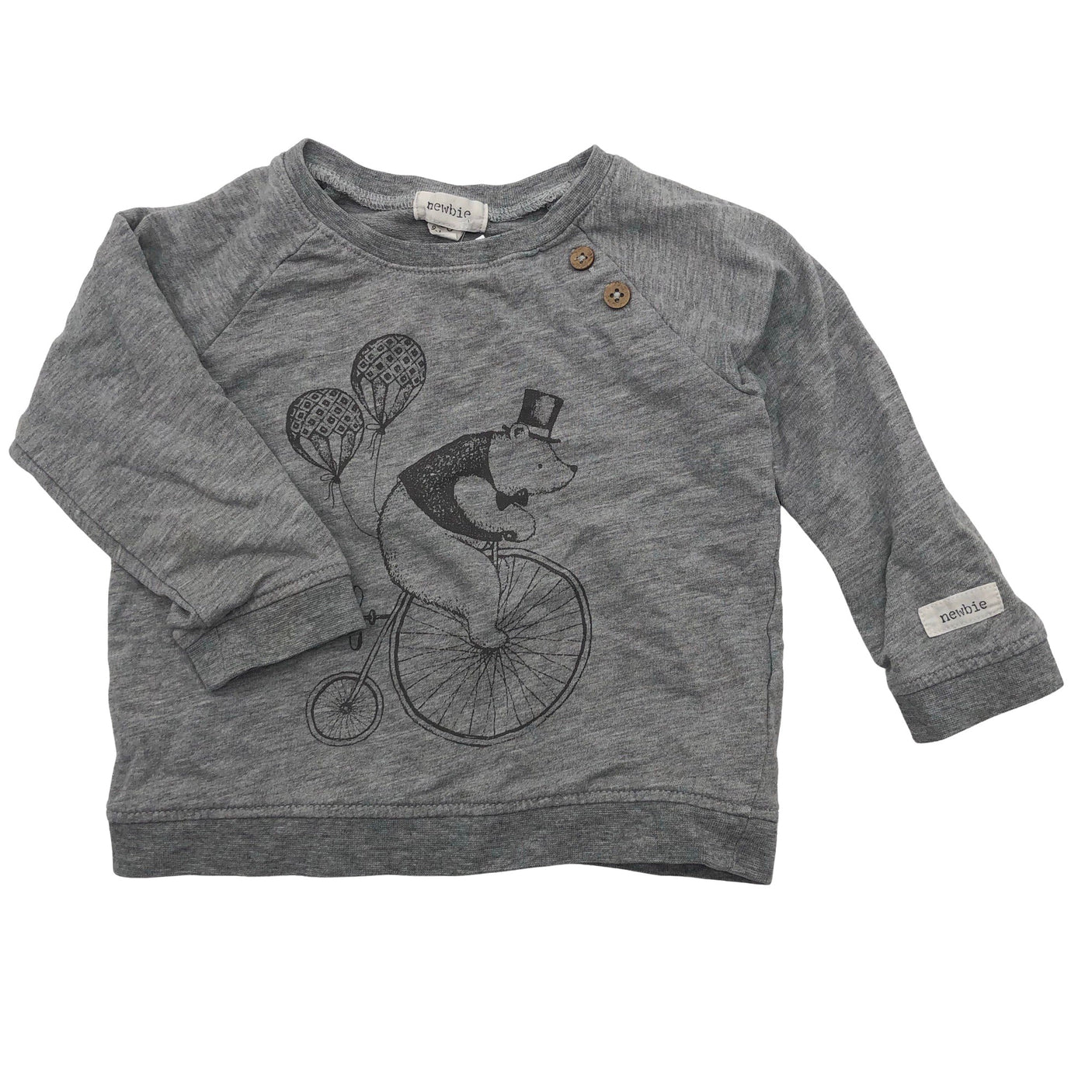 Unisex Newbie - Tricot shirt, size 74 - 80 - Gray (1)