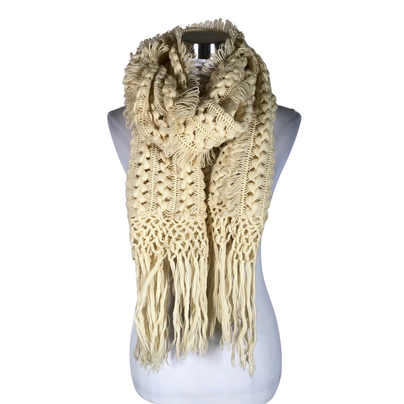 Unisex Handmade - Scarf, size Maxi - Natural white (1)