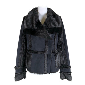 Unisex Pianurastudio - Faux fur coat, size 36 - Black (1)