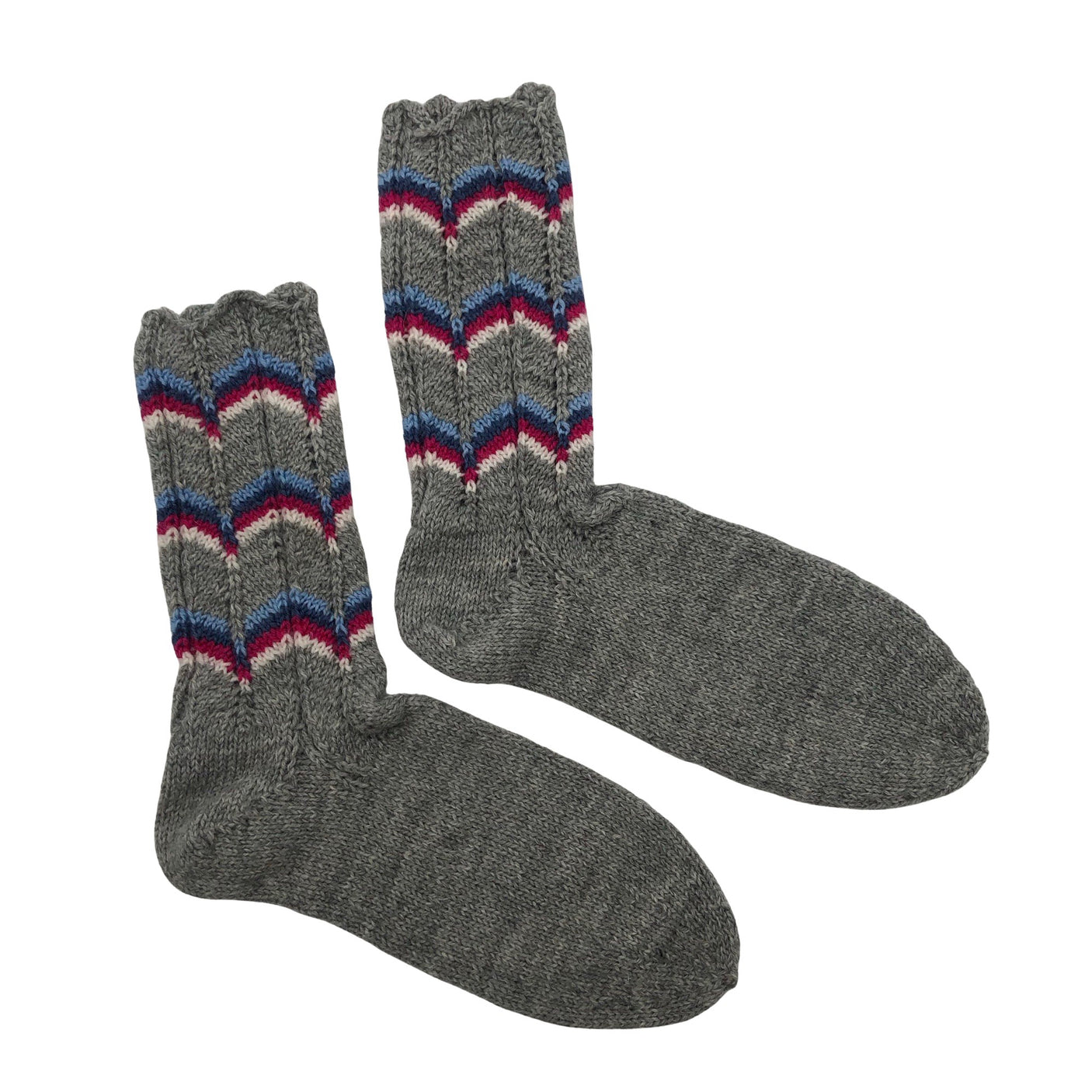 Unisex Handmade - Wool socks, size 41 - Gray (1)