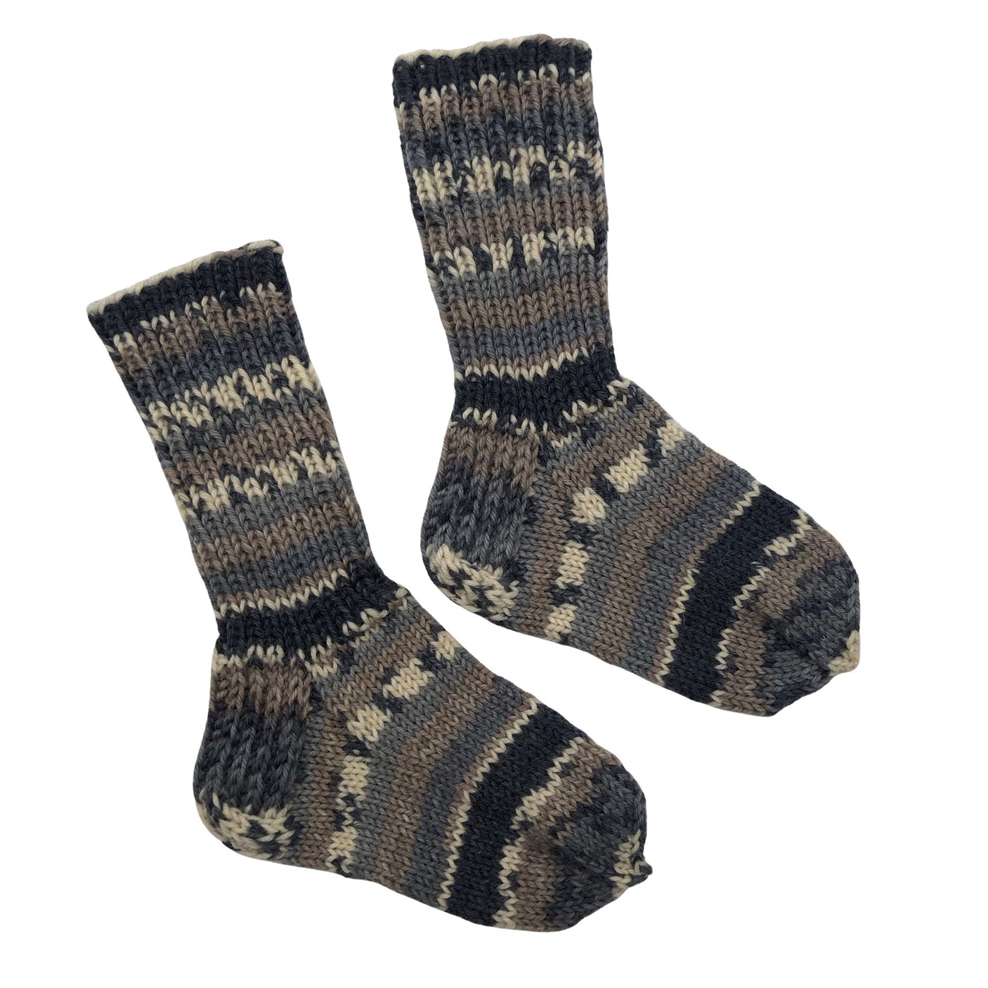 Unisex Handmade - Wool socks, size 28 - Gray (1)