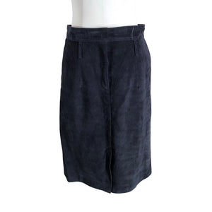 Unisex Massimo Dutti - Leather skirt, size 40 - Blue (1)