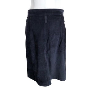 Unisex Massimo Dutti - Leather skirt, size 40 - Blue (2)