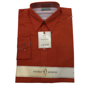 Unisex Angelo Muroni - Collared shirt, size M - Orange (1)