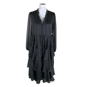Unisex Y.A.S - Schiffon dress, size 38 - Black (1)