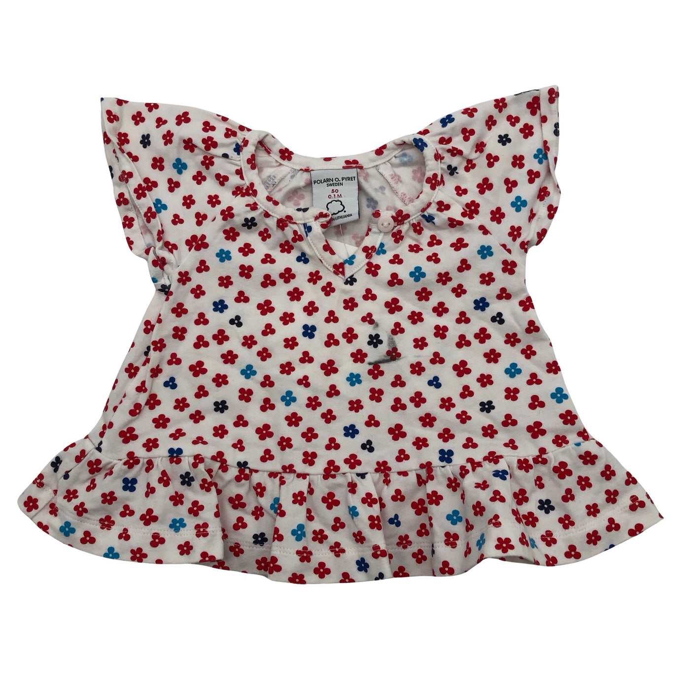 Unisex Polarn O. Pyret - Tricot dress, size 44 - 50 - White (1)