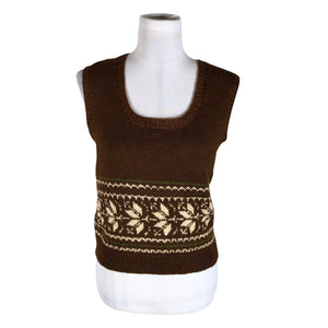 Unisex Handmade - Knit vest, size 36 - Brown (1)