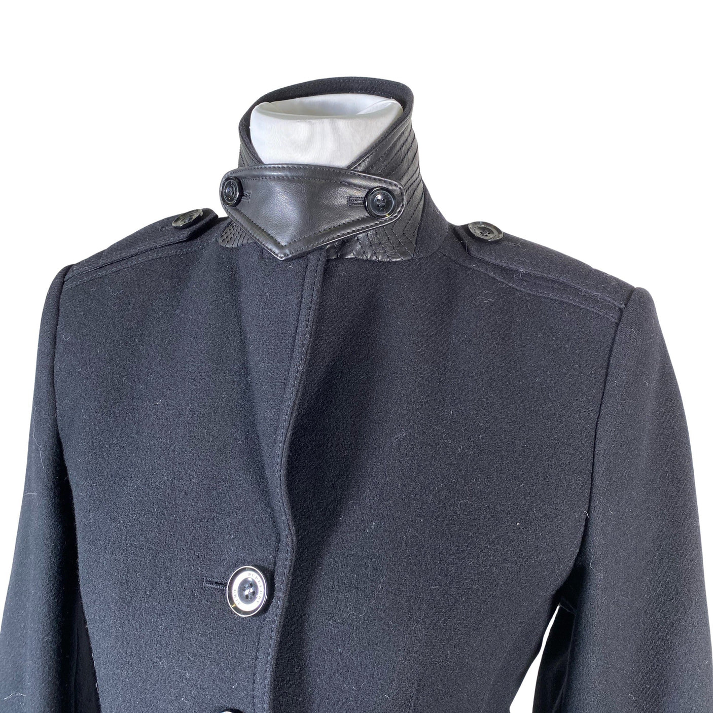 Unisex Burberry Brit - Wool coat, size 38 - Black (2)