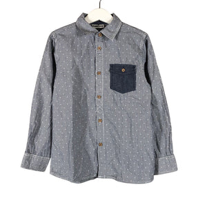 Unisex POMPdeLUX - Collared shirt, size 122 - 128 - Light blue (1)