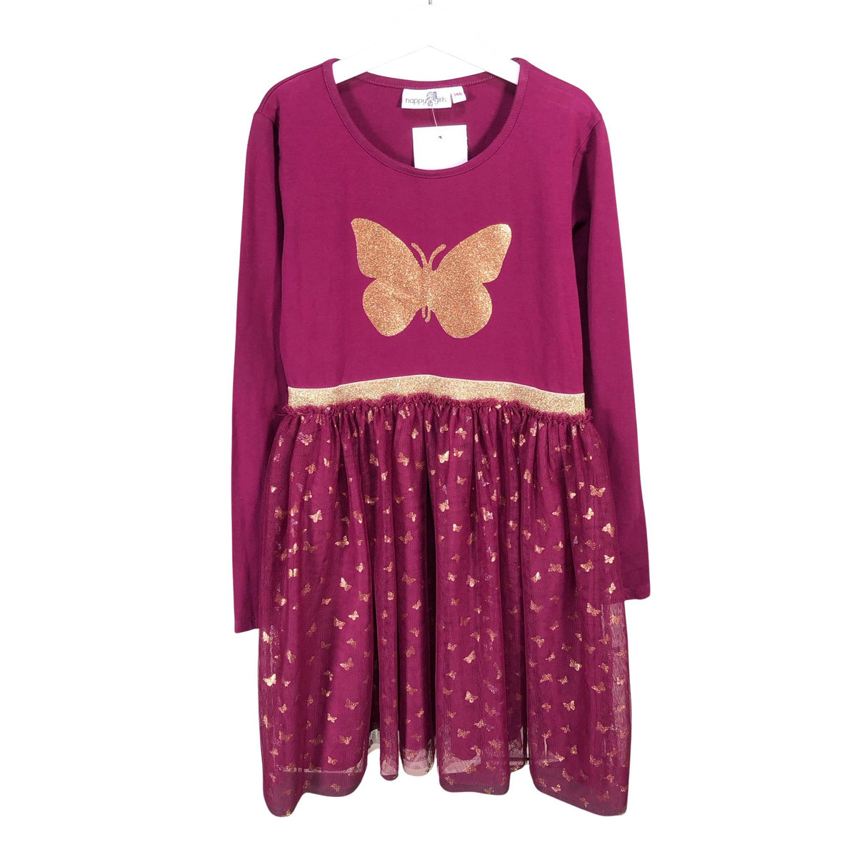 Unisex Happy Girls - Party dress, size 140 - 146 - Wine red (1)