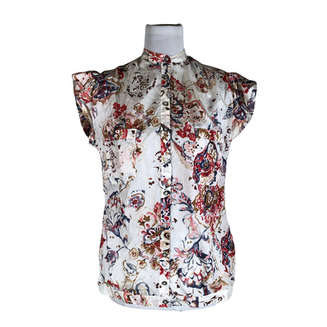 Unisex Massimo Dutti - Short-sleeved blouse, size 38 - Natural white ()