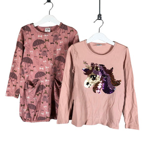 Unisex Martinex - Tricot dress, size 116 - 122 - Light pink (1)