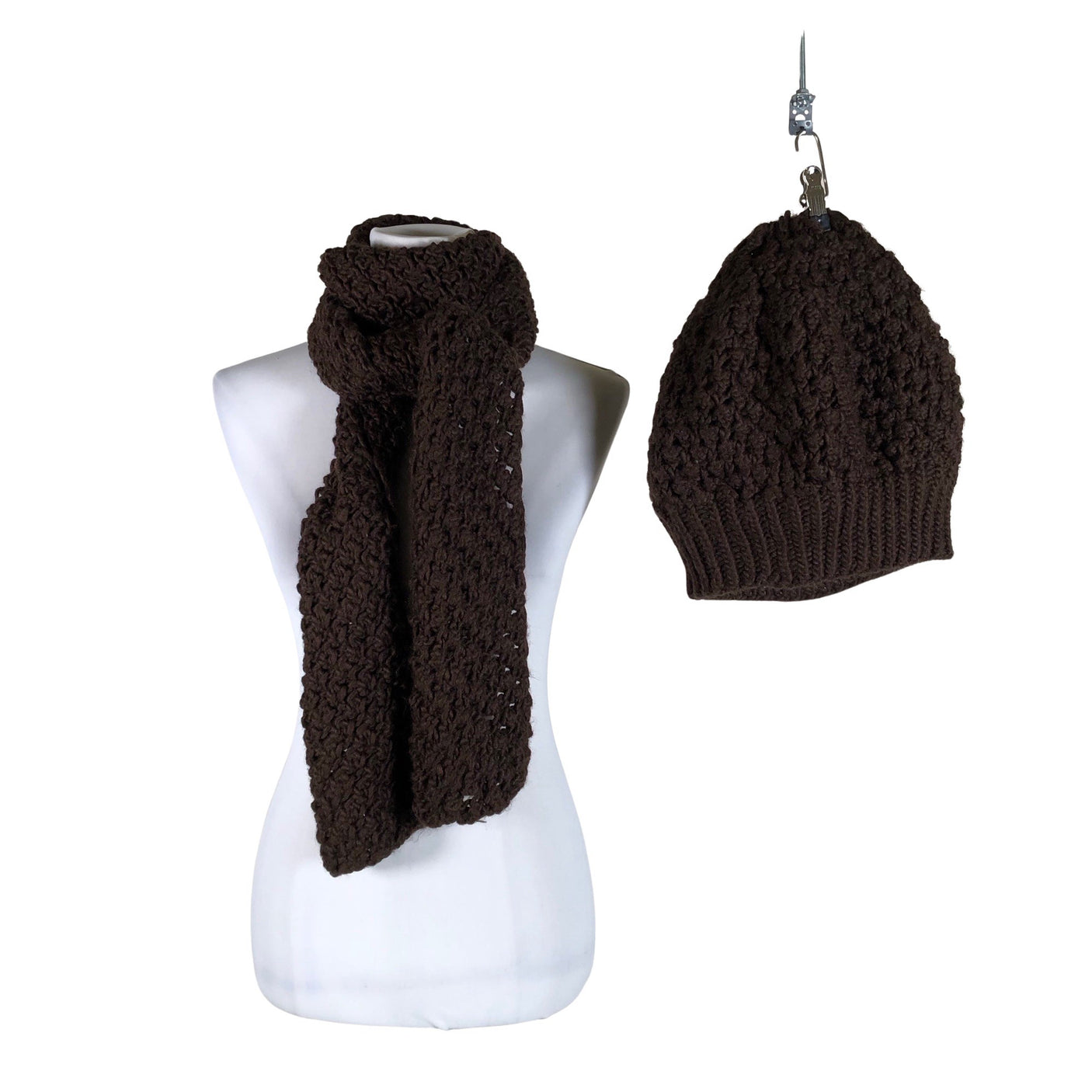 Unisex Handmade - Winter beanie, size 58 - 60 cm - Brown (1)