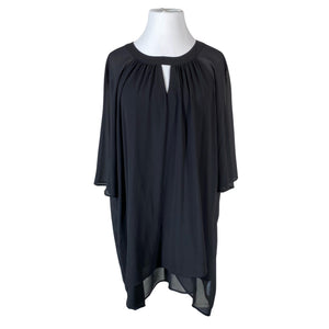 Unisex Zizzi - Schiffon tunic, size 56 - Black (1)