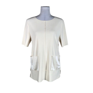 Unisex by Malene Birger - Short-sleeved blouse, size 36 - Natural white (1)