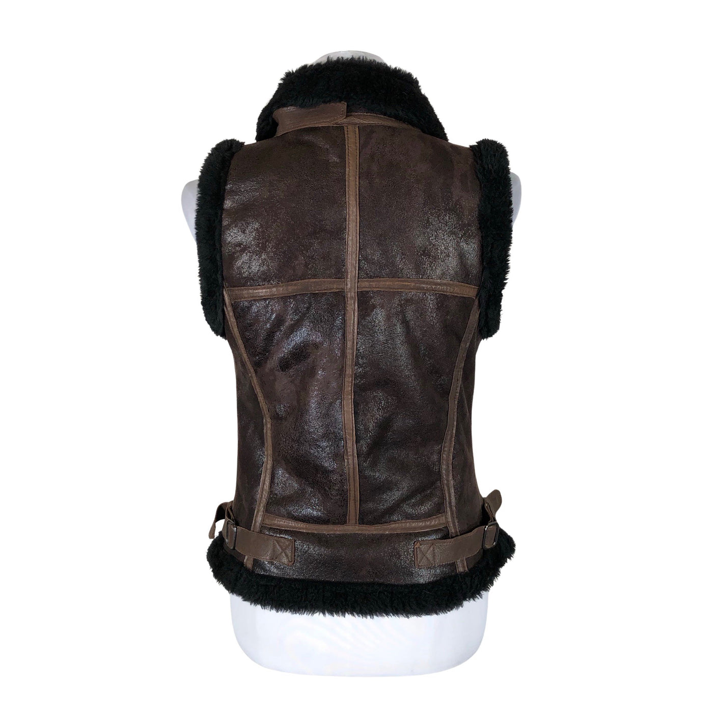 Unisex Sand - Faux fur vest, size 36 - Brown (2)