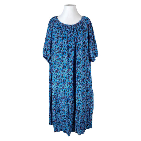 Unisex Ulla Popken - Schiffon dress, size 54 - Blue ()
