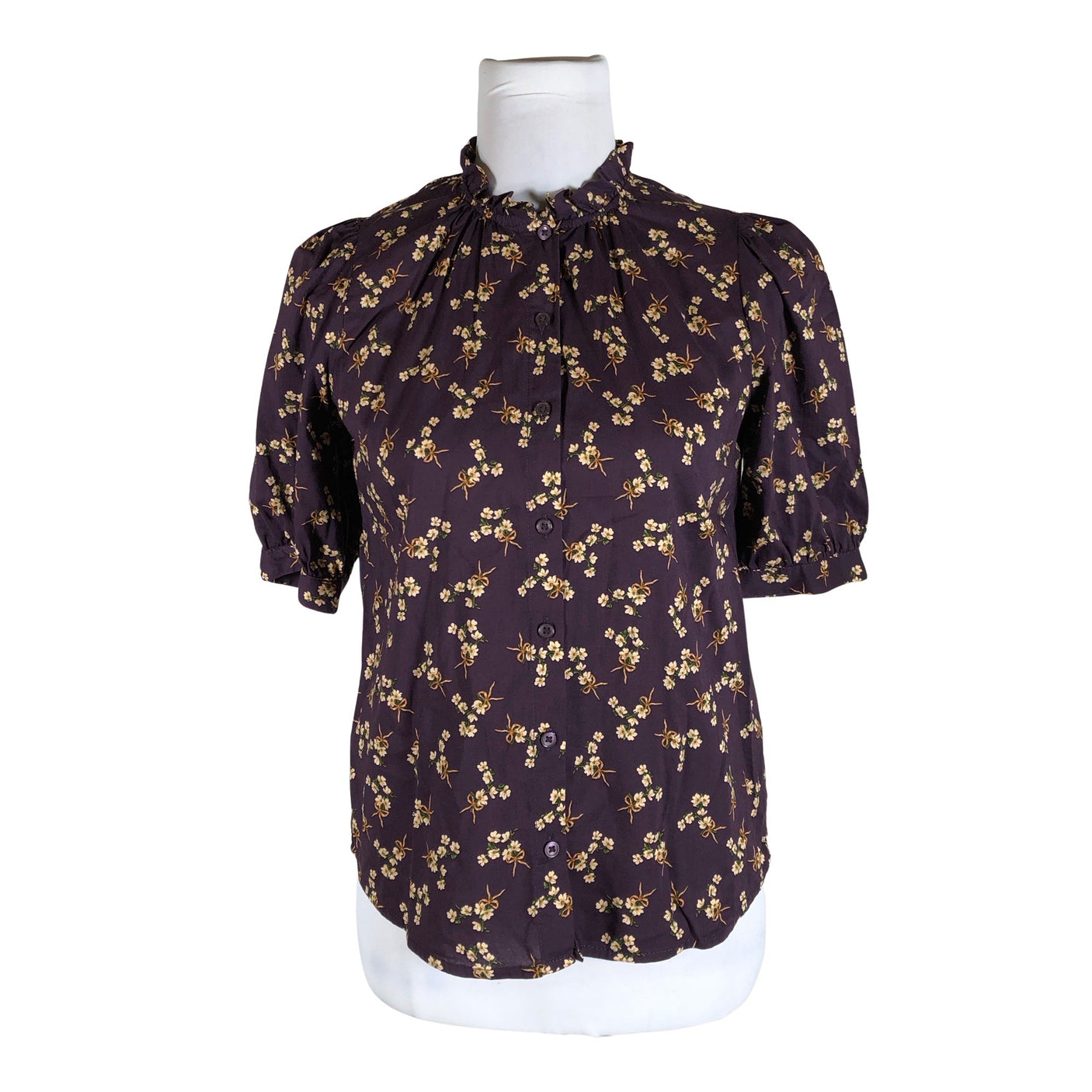 Unisex Holly & Whyte by Lindex - Short-sleeved blouse, size 36 - Wine red (1)