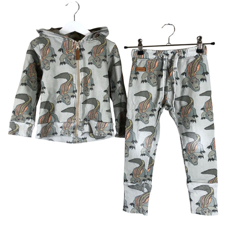 Unisex Metsola - Sweatshirt and pants set, size 98 - 104 - Green ()