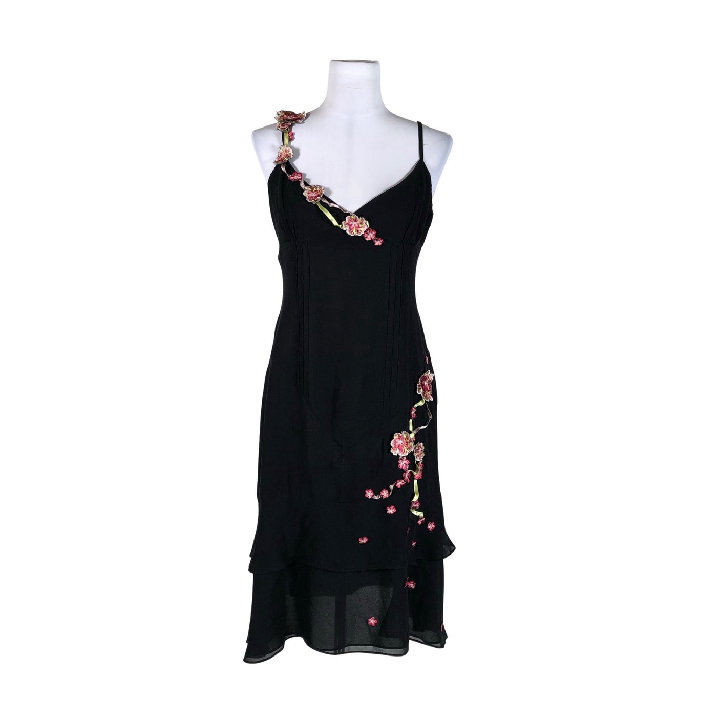 Unisex Karen Millen - Schiffon dress, size 40 - Black (1)