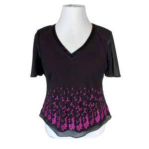 Unisex Jacques vert - Short-sleeved blouse, size 42 - Wine red (1)