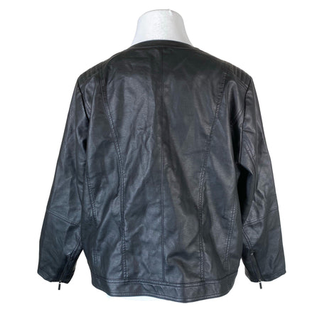 Unisex Zizzi - Leather jacket, size 54 - Black (2)