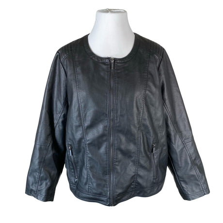 Unisex Zizzi - Leather jacket, size 54 - Black ()