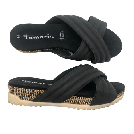 Unisex Tamaris - Wedge sandals, size 36 - Black ()