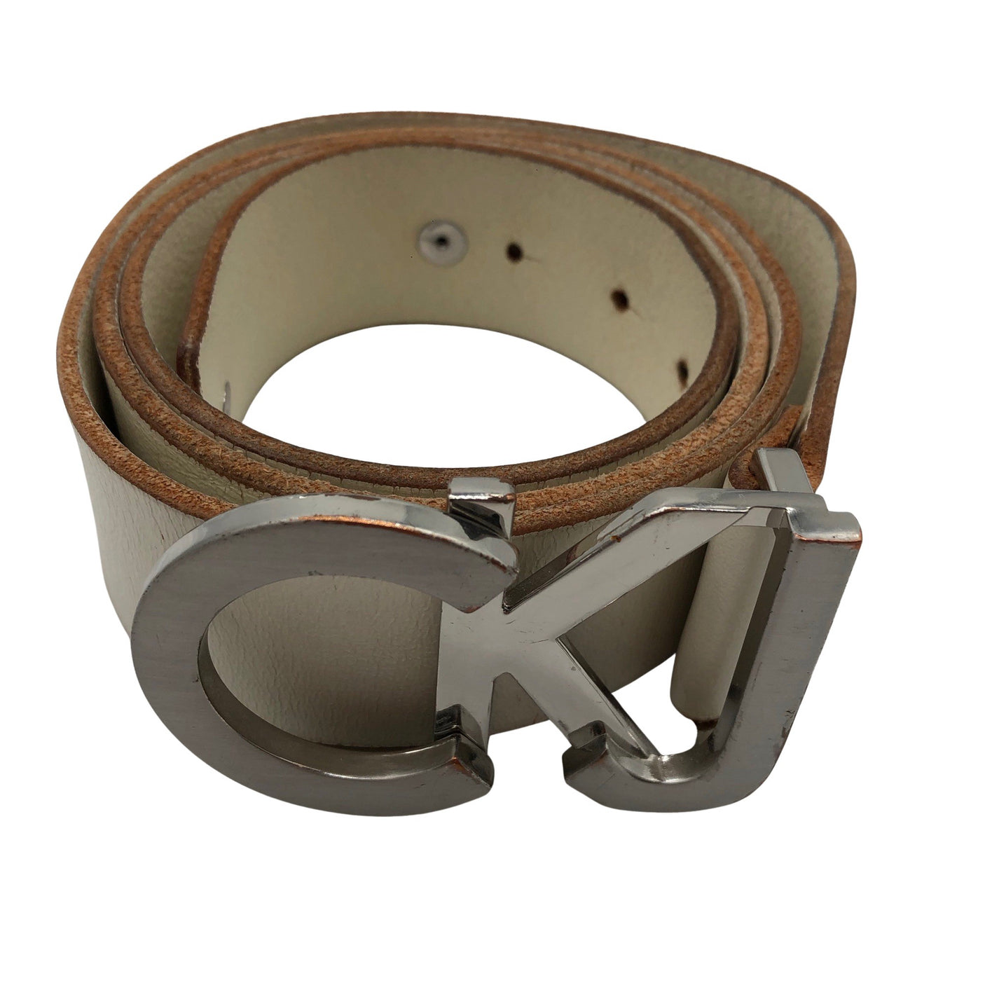 Unisex Calvin Klein Jeans - Leather belt, size No size - Natural white (1)