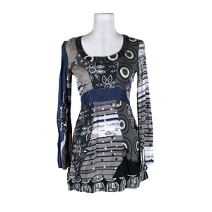 Unisex Desigual - Schiffon dress, size 36 - Gray (1)