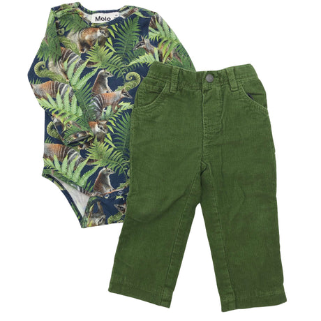 Unisex Molo Kids - Velvet pants, size 74 - 80 - Green ()