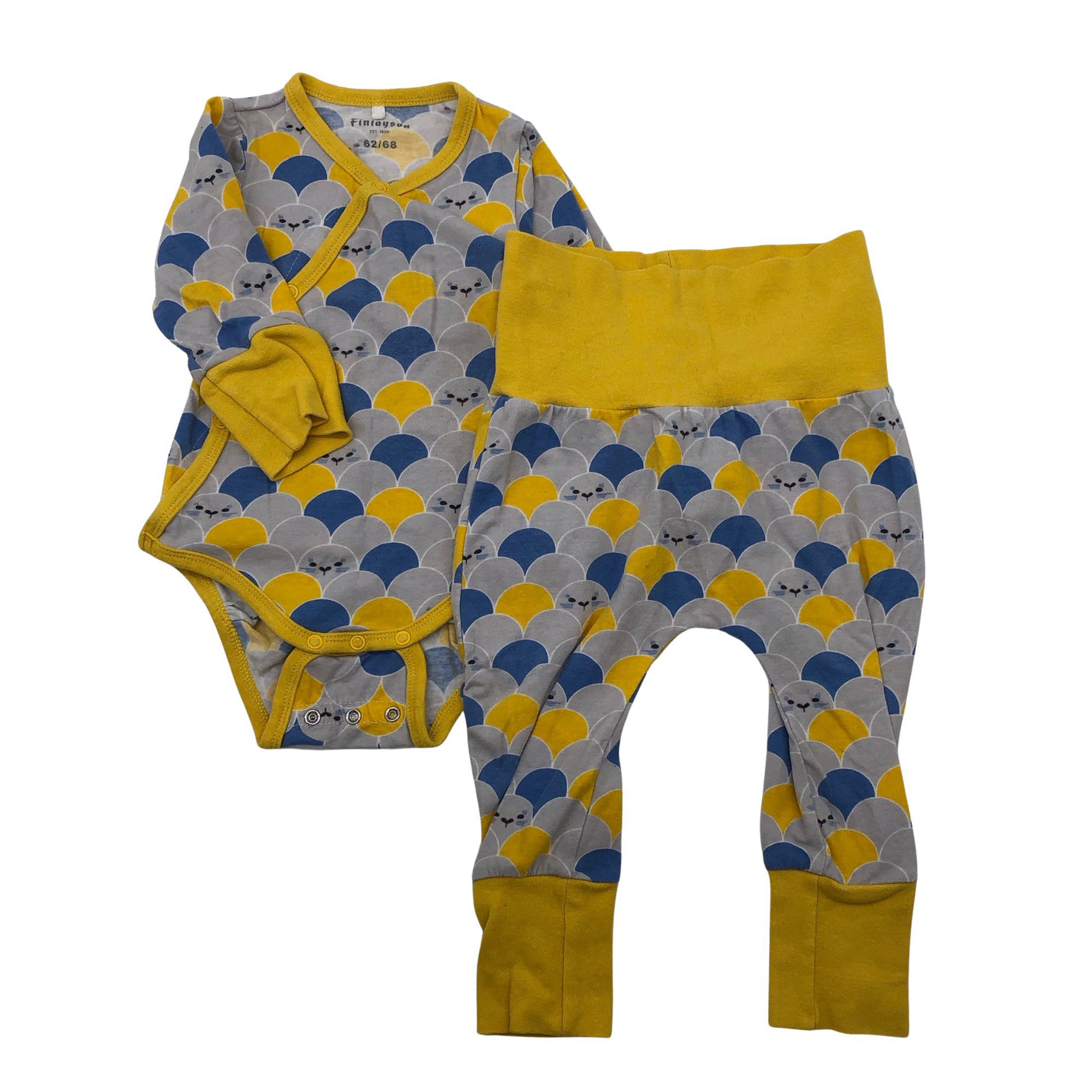 Unisex Finlayson - Wrap bodysuit, size 62 - 68 - Gray (1)