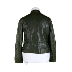 Unisex Saki - Leather jacket, size 48 - Green (2)