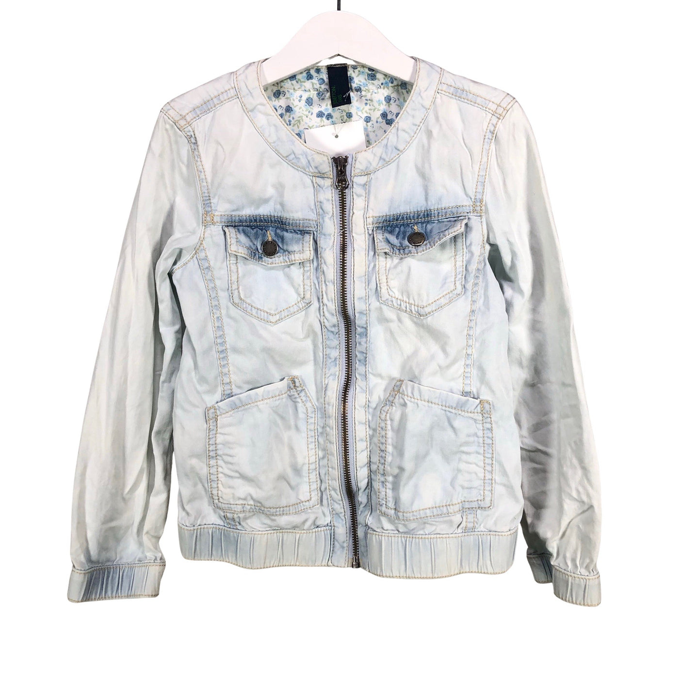 Unisex Benetton - Denim jacket, size 116 - 122 - Light blue (1)