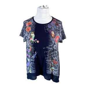 Unisex Desigual - Short-sleeved blouse, size 44 - Blue (1)