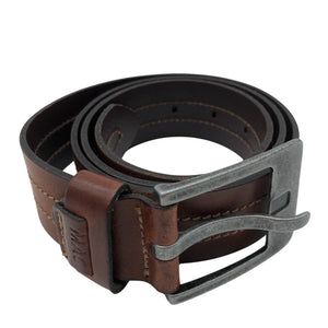 Unisex MAC - Leather belt, size No size - Brown (1)