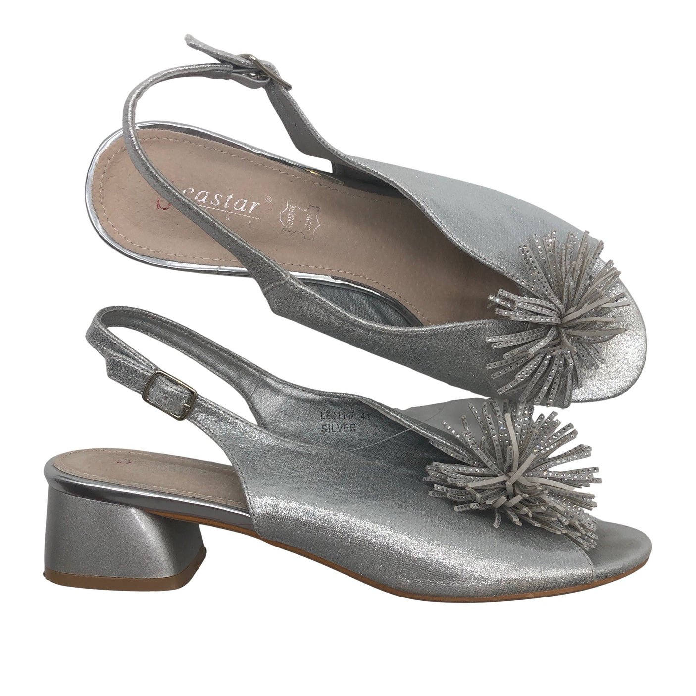 Unisex Seastar blue - Heeled sandals, size 41 - Silver (1)