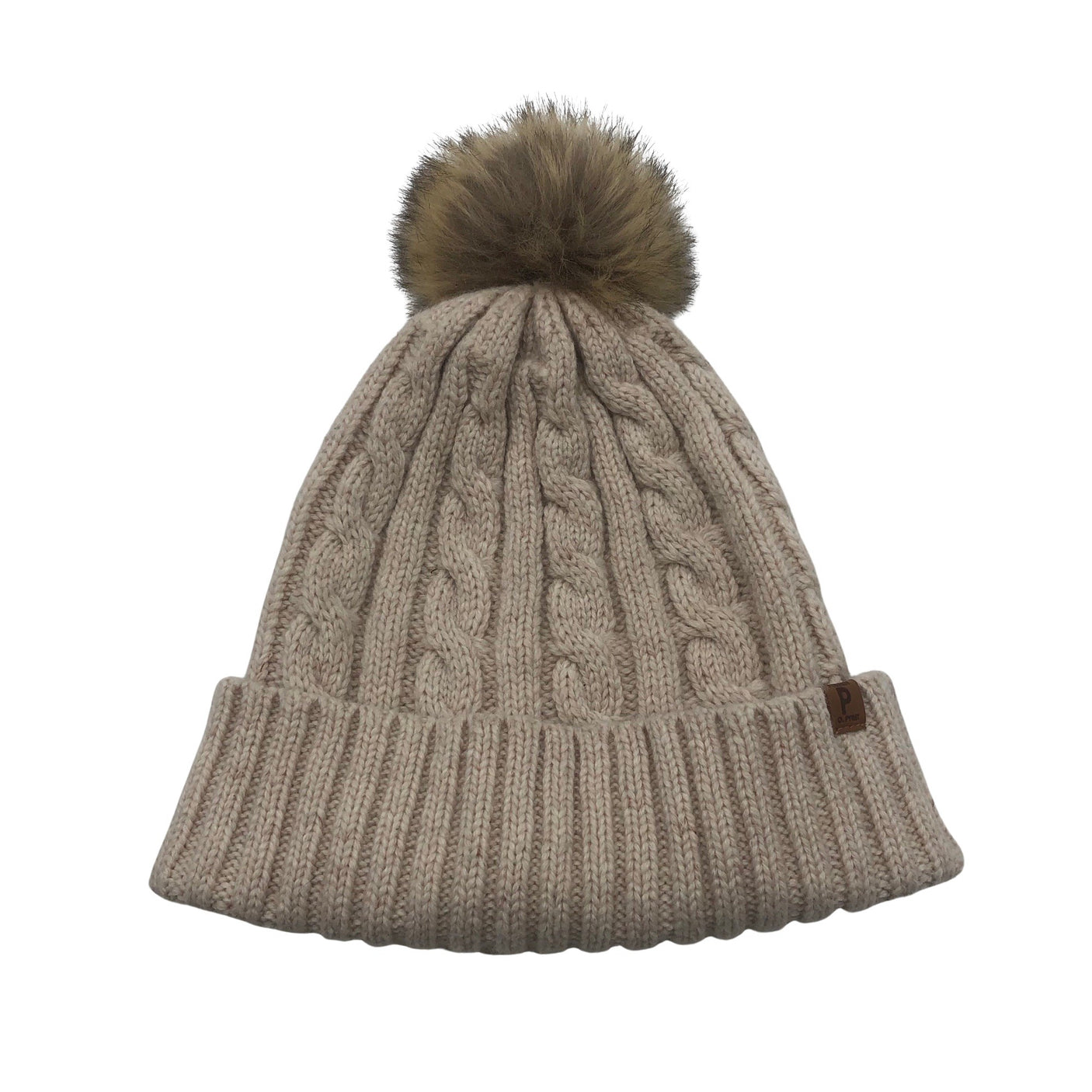 Unisex Polarn O. Pyret - Winter beanie, size 56 - 58 cm - Beige (1)