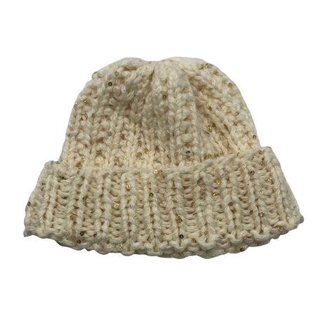 Unisex Handmade - Winter beanie, size 56 - 58 cm - Natural white ()