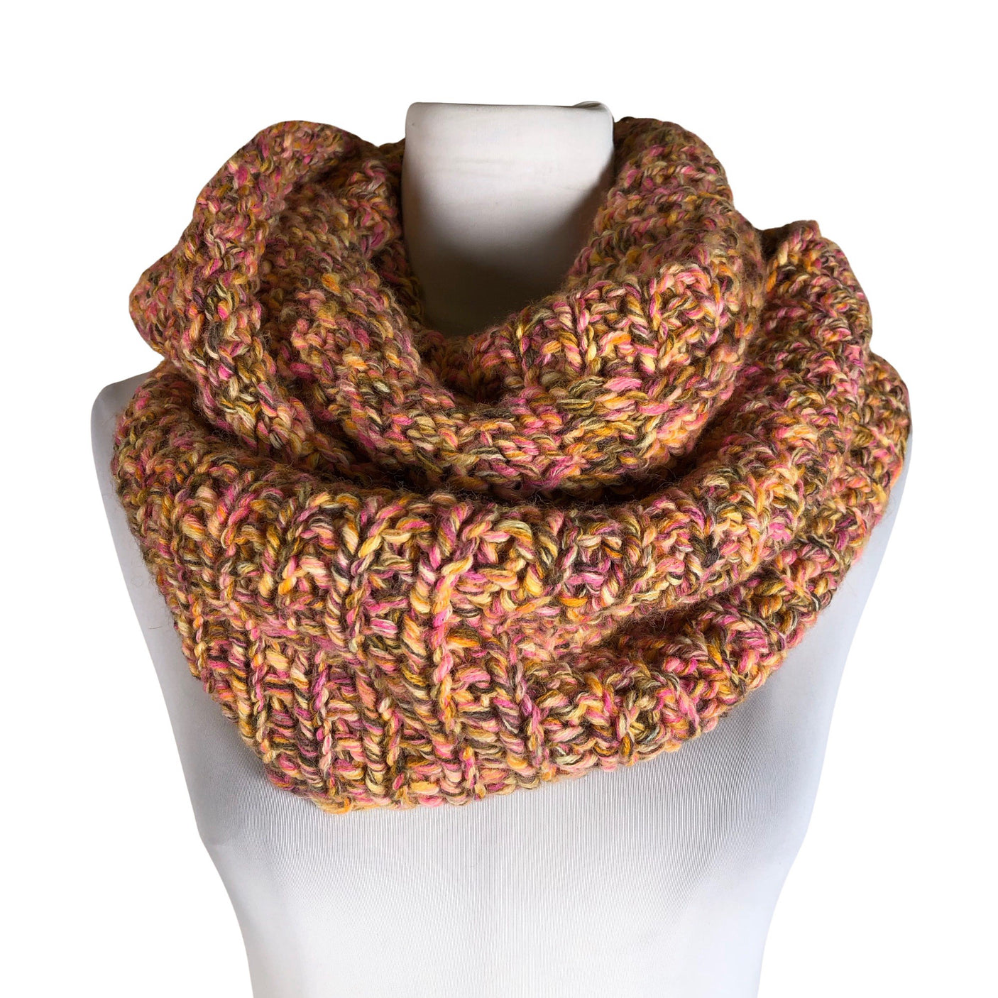 Unisex Handmade - Circle scarf, size Maxi - Pink (1)