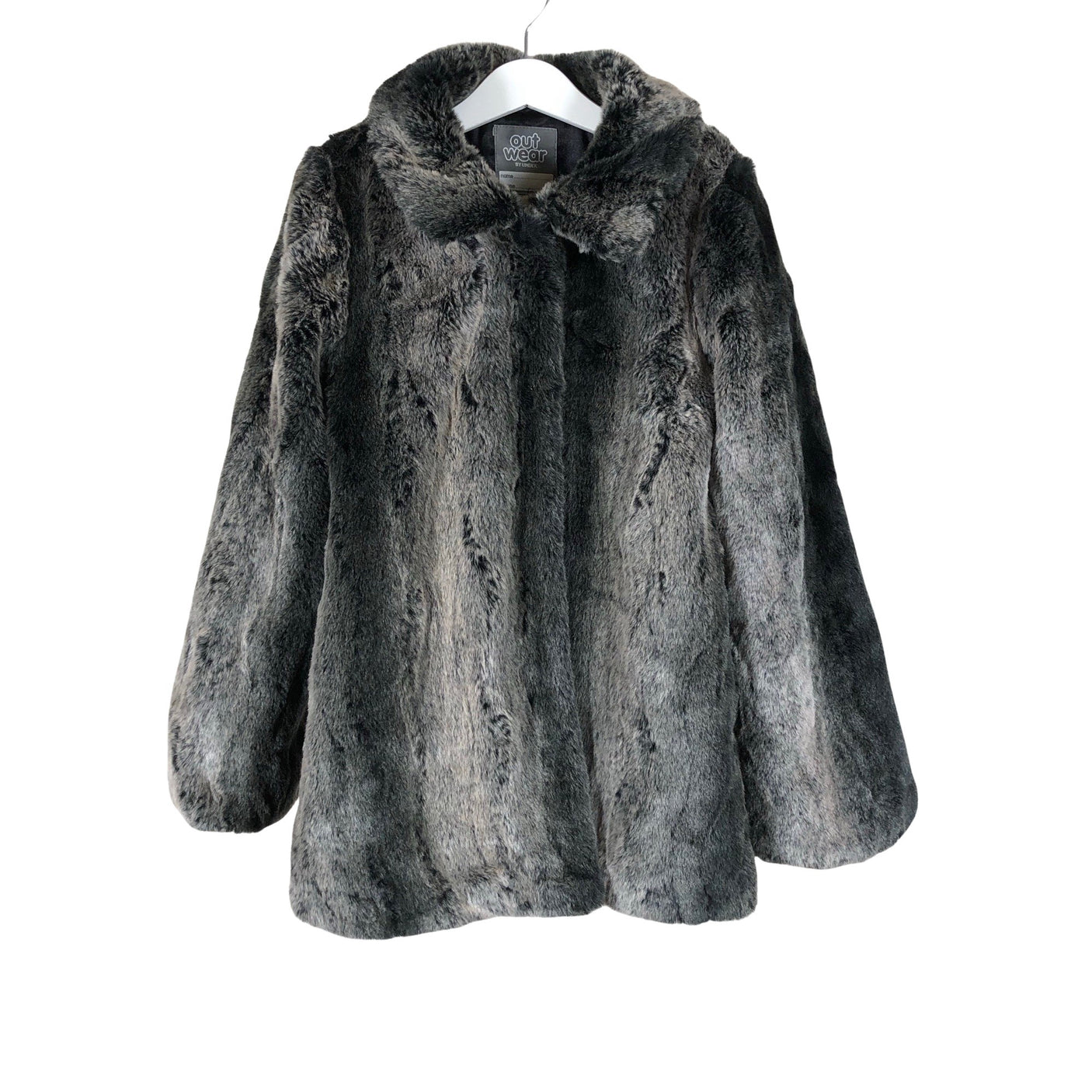 Unisex Lindex - Faux fur coat, size 134 - 140 - Gray (1)