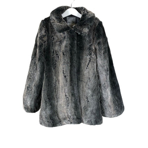 Unisex Lindex - Faux fur coat, size 134 - 140 - Gray (1)