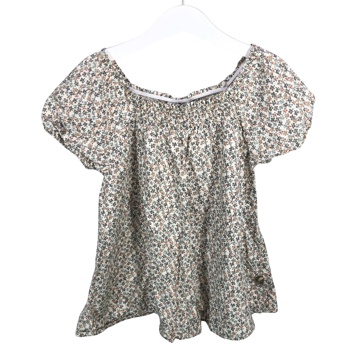 Unisex POMPdeLUX - Short-sleeved blouse, size 122 - 128 - Beige (1)