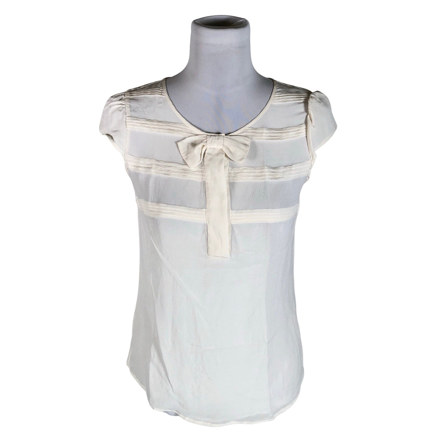 Unisex Massimo Dutti - Short-sleeved blouse, size 36 - Natural white (1)
