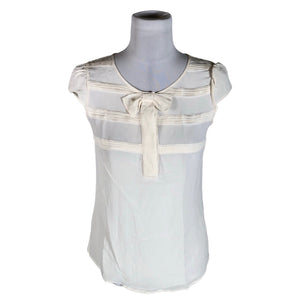 Unisex Massimo Dutti - Short-sleeved blouse, size 36 - Natural white (1)