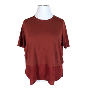Unisex Nanso - Short-sleeved blouse, size 42 - Wine red (1)