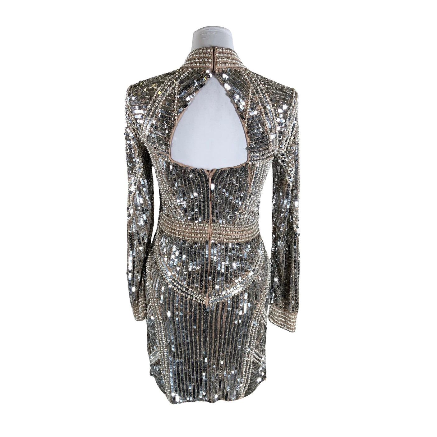 Unisex Karen Millen - Party dress, size 38 - Silver (2)