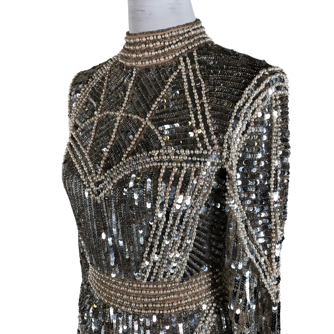 Unisex Karen Millen - Party dress, size 38 - Silver (3)