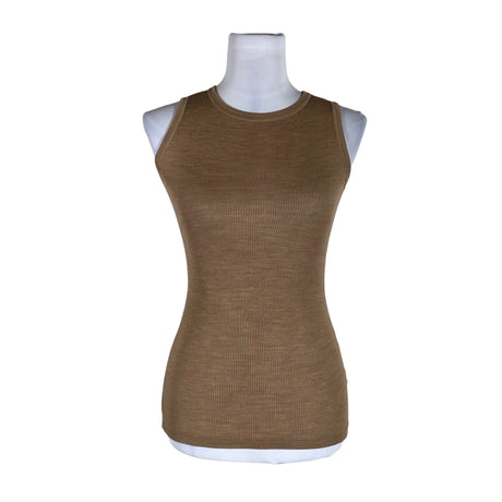 Unisex Dilling - Tricot tank top, size 36 - Brown ()